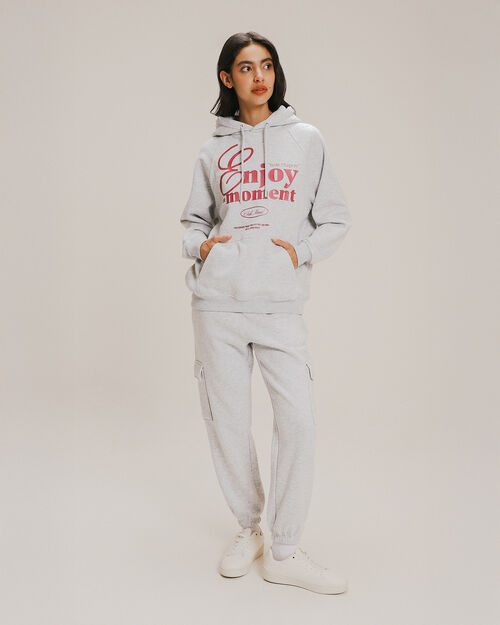 Jogger Gris Cargo De Felpa